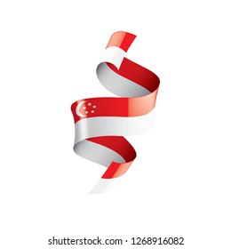 Bandera de Singapur, Ilustración vectorial en un fondo blanco.