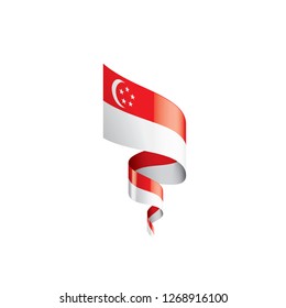 Singapore flag, vector illustration on a white background.