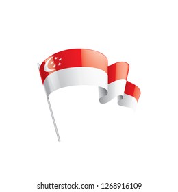 Singapore flag, vector illustration on a white background.