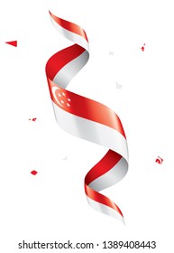 Singapore flag, vector illustration on a white background.