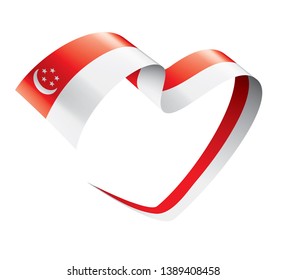 Singapore flag, vector illustration on a white background.