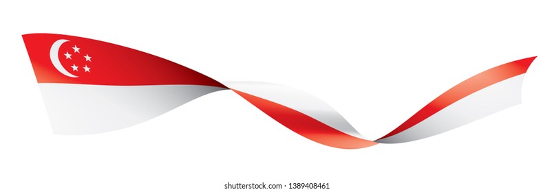 Singapore flag, vector illustration on a white background.
