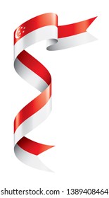 Singapore flag, vector illustration on a white background.
