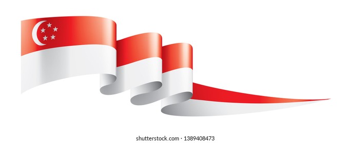 Singapore flag, vector illustration on a white background.