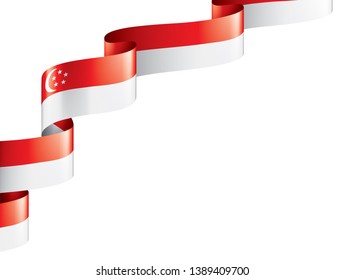 Singapore flag, vector illustration on a white background.