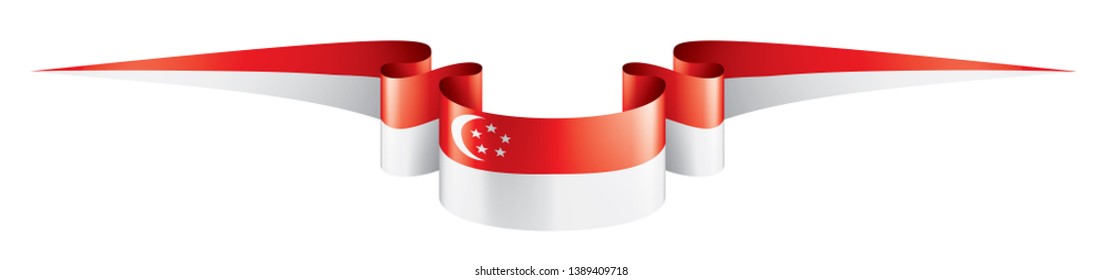 Singapore flag, vector illustration on a white background.