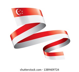 Singapore flag, vector illustration on a white background.