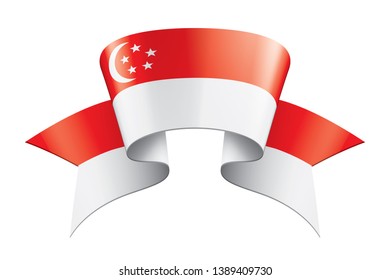 Singapore flag, vector illustration on a white background.