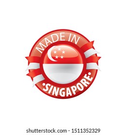 Singapore flag, vector illustration on a white background.