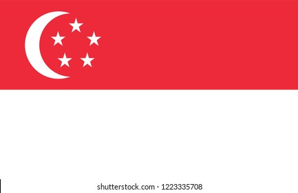 Singapore Flag, Vector image and icon