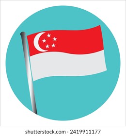 Singapore flag vector isolated on white background.