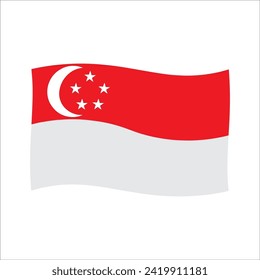 Singapore flag vector isolated on white background.