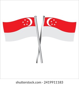 Singapore flag vector isolated on white background.