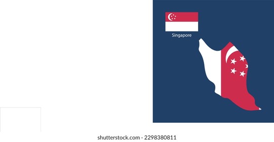 singapore Flag vector with map