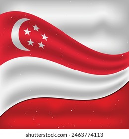 Singapur Flag Vektorgrafik Vorlage Design
