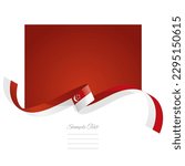 Singapore flag vector. World flags and ribbons. Singaporean flag ribbon on abstract color background