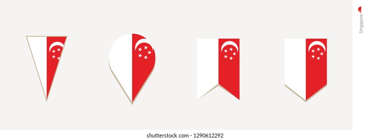 Singapore flag in vertical design, vector illustration.