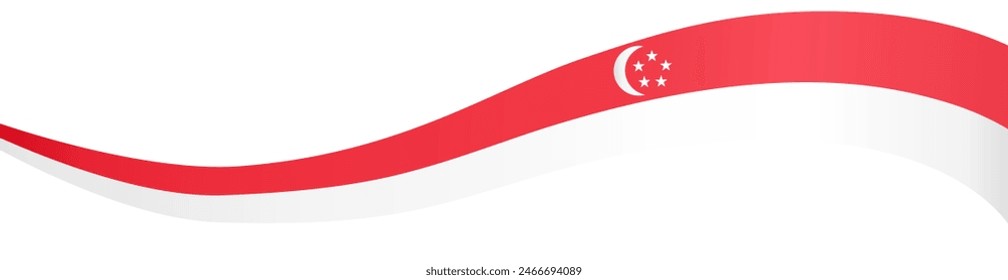 Singapore flag wave isolated on png or transparent background vector illustration.