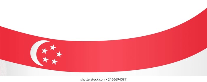 Singapore flag wave isolated on png or transparent background vector illustration.
