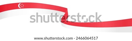 Singapore flag wave isolated on png or transparent background vector illustration.
