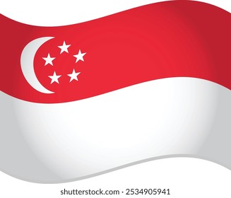 Singapur Flag Waving 3D Vector