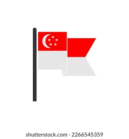 Singapore flags icon set, Singapore independence day icon set vector sign symbol