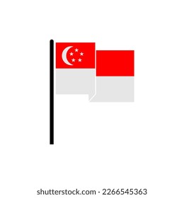 Singapore flags icon set, Singapore independence day icon set vector sign symbol