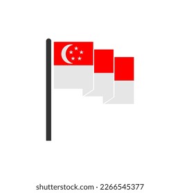 Singapore flags icon set, Singapore independence day icon set vector sign symbol