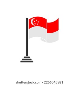Singapur Flaggen Symbol Set, Singapur Unabhängigkeitstag Symbol Zeichen Vektorsymbol