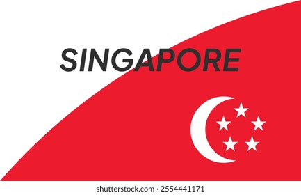 Singapore flags isolated on white. Happy independence day abstract background. Vector illustration