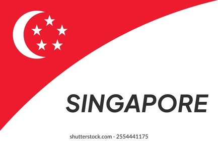 Singapore flags isolated on white. Happy independence day abstract background. Vector illustration