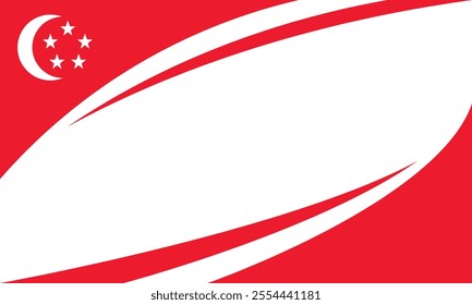 Singapore flags isolated on white. Happy independence day abstract background. Vector illustration