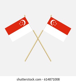 Singapore; Singapore  Flags. Vector illustration.
