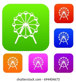 Singapore Flyer, tallest wheel in the world set icon in different colors isolated vector illustration. Premium collection