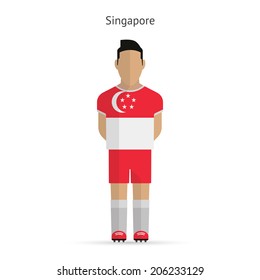 Singapore football player. Soccer uniform. Vector illustration.