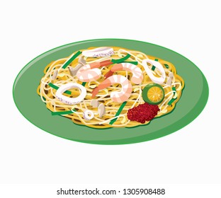 Singapore Fried Hokkien Prawn Noodles