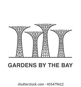 Singapore Gardens by the bay line art illustration