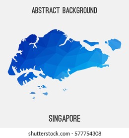 Singapore in geometric polygonal style.Abstract tessellation,modern design background. Vector illustration