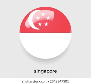 singapur lustroso bandera nacional burbuja forma redonda icono ilustración vectorial vidrio