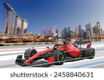 Singapore gp street city bay win flag f1 one race prix car event logo sign auto icon jet sport racing fast fans game team motor speed art vector power hybrid red racer Asia track banner flyer poster
