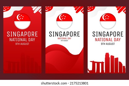 singapore greeting card or social media independence day template