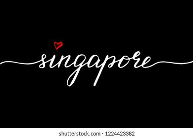 Singapore handwritten text vector script