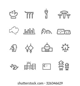 Singapore icons set,Vector