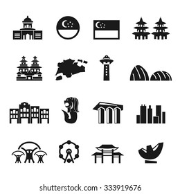 Singapore icons set,Vector