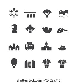 Singapore icons set,Vector