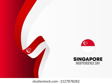 Singapore independence day background banner poster for national celebration on august 9.
