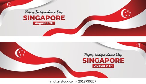 Singapore Independence day background. vector illustration of 9th August independence of Singapore. National day holiday template for poster, banner, invitation, flyer, etc.