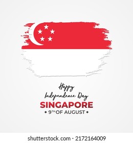 Singapore Independence day background. vector illustration of 9th August independence of Singapore. National day holiday template for poster, banner, invitation, flyer, etc.