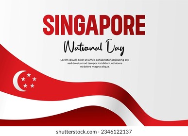 Singapore Independence day background. vector illustration of 9th August independence of Singapore. National day holiday template for poster, banner, invitation, flyer, etc.