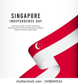 Singapore Independence Day Celebration, banner set Design Vector Template Illustration
